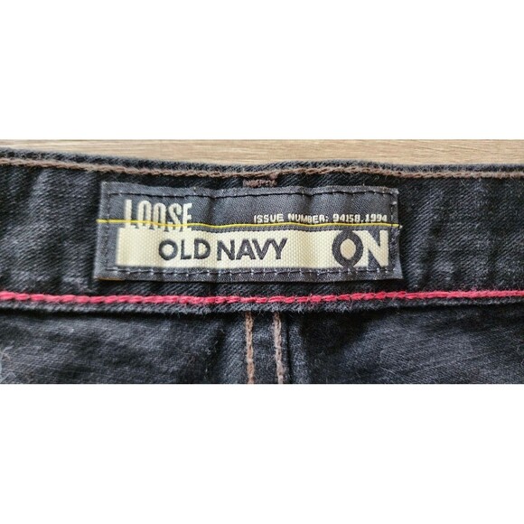 Old Navy Loose Fit Jeans Men’s 38x32 Black Denim Straight Leg - Picture 3 of 8